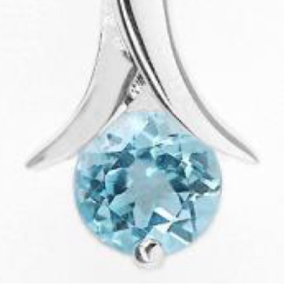 1.10 CTW Swiss Blue Topaz Sterling Silver 18 Inch Designer Necklace - Picture 3 of 5